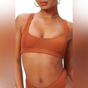 Good American Always Fits Scoop Bikini Top, “Chai”